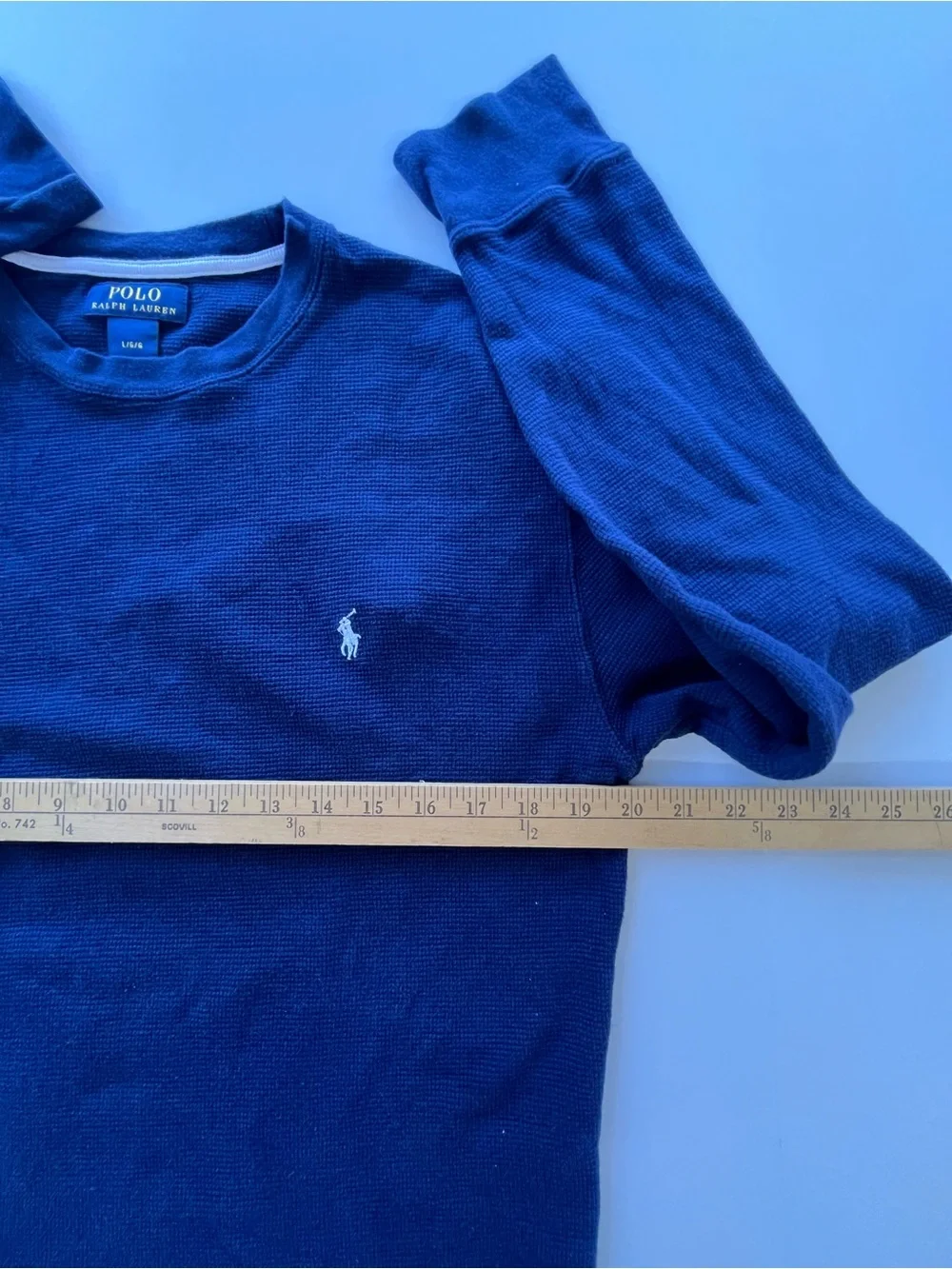 Polo Ralph Lauren navy blue waffle/long underwear undershirt Large